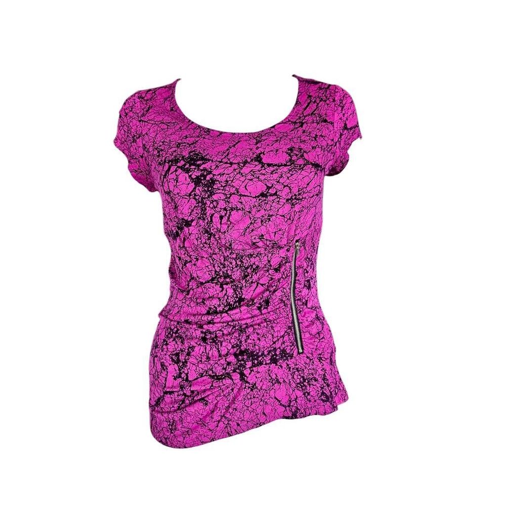 y2k emo graphic zipper top